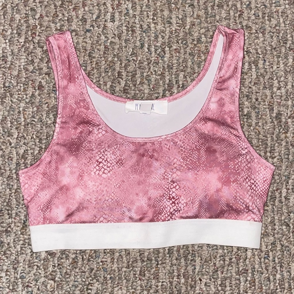Pink Snake Print Sports Bra
